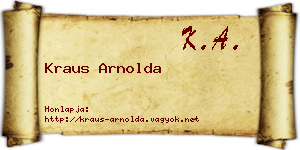 Kraus Arnolda névjegykártya